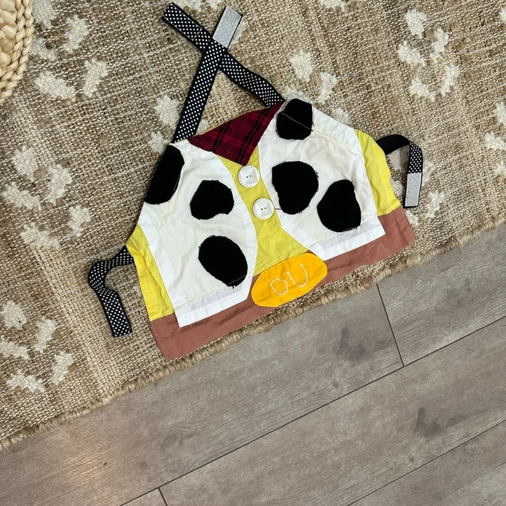 Handmade Baby Cow Print Apron for Newborn Photos / Halloween Costume